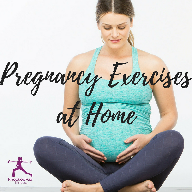 picture of woman doing pregnancy exercises at home